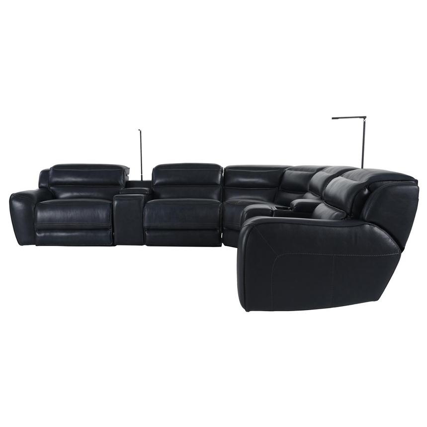 Cosmo II Blueberry Leather Power Reclining Sectional with 7PCS/3PWR  alternate image, 4 of 20 images.