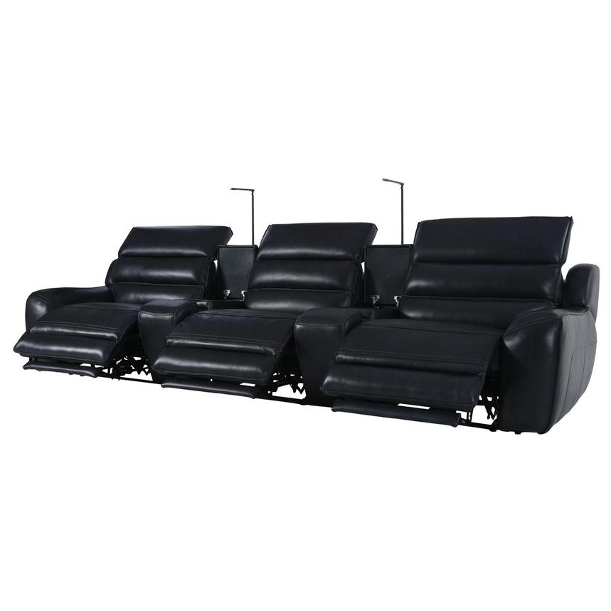 Cosmo II Blueberry Home Theater Leather Seating with 5PCS/3PWR  alternate image, 2 of 19 images.