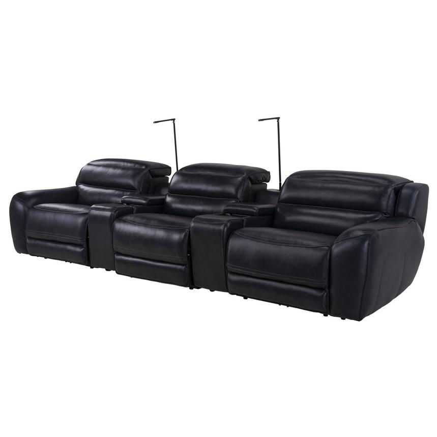 Cosmo II Blueberry Home Theater Leather Seating with 5PCS/2PWR alternate image, 3 of 11 images.