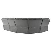 Benz Gray Leather Power Reclining Sectional with 4PCS/2PWR  alternate image, 4 of 10 images.