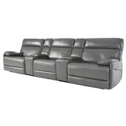 Benz Gray Home Theater Leather Seating with 5PCS/3PWR  alternate image, 2 of 13 images.