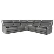 Benz Gray Leather Power Reclining Sectional with 5PCS/3PWR  main image, 1 of 10 images.