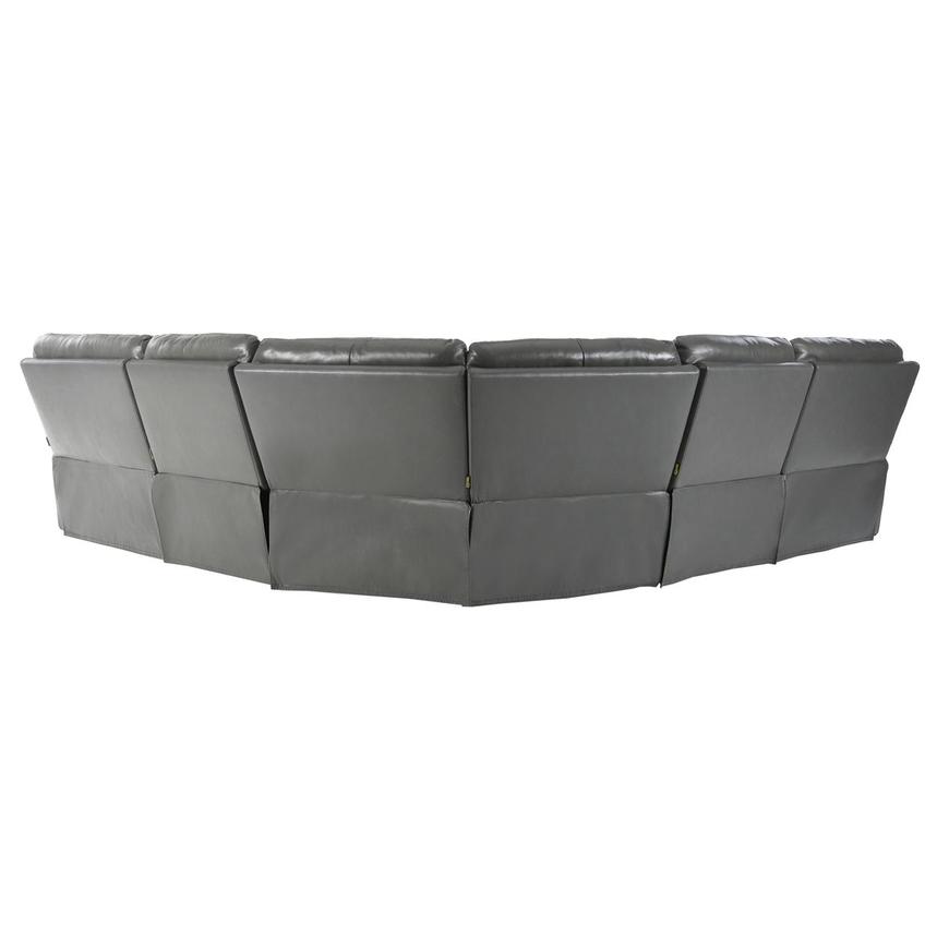 Benz Gray Leather Power Reclining Sectional with 5PCS/3PWR alternate image, 4 of 10 images.