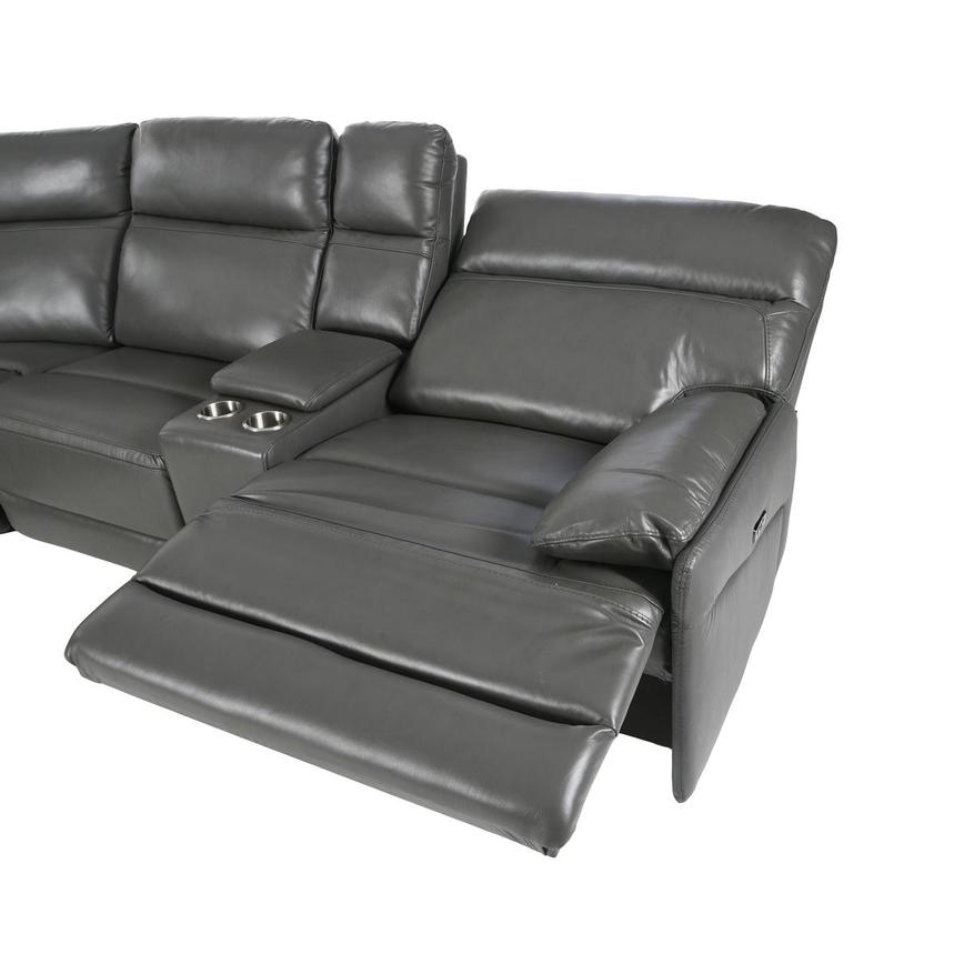 Benz Gray Leather Power Reclining Sectional with 7PCS/3PWR alternate image, 7 of 14 images.