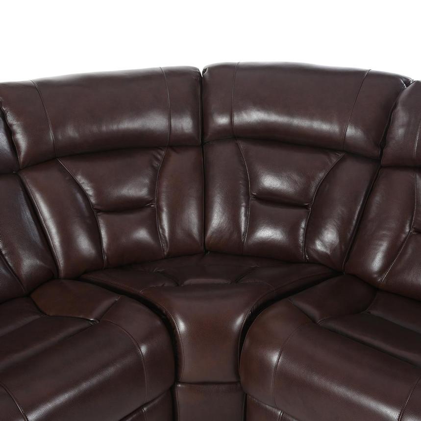 Gio Brown Leather Power Reclining Sectional with 6PCS/3PWR alternate image, 5 of 16 images.