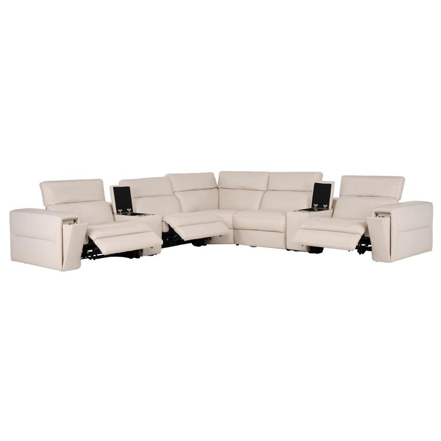 Trevor Leather Corner Sofa with 7PCS/3PWR  alternate image, 4 of 13 images.