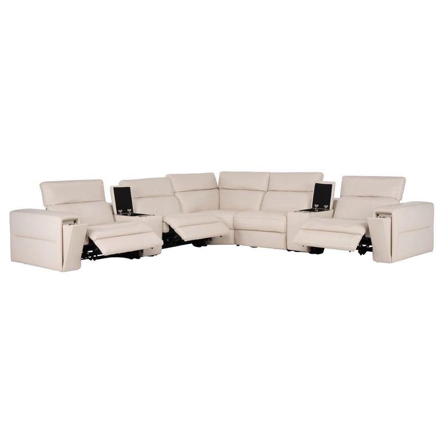 Trevor Leather Corner Sofa with 7PCS/3PWR  alternate image, 4 of 13 images.