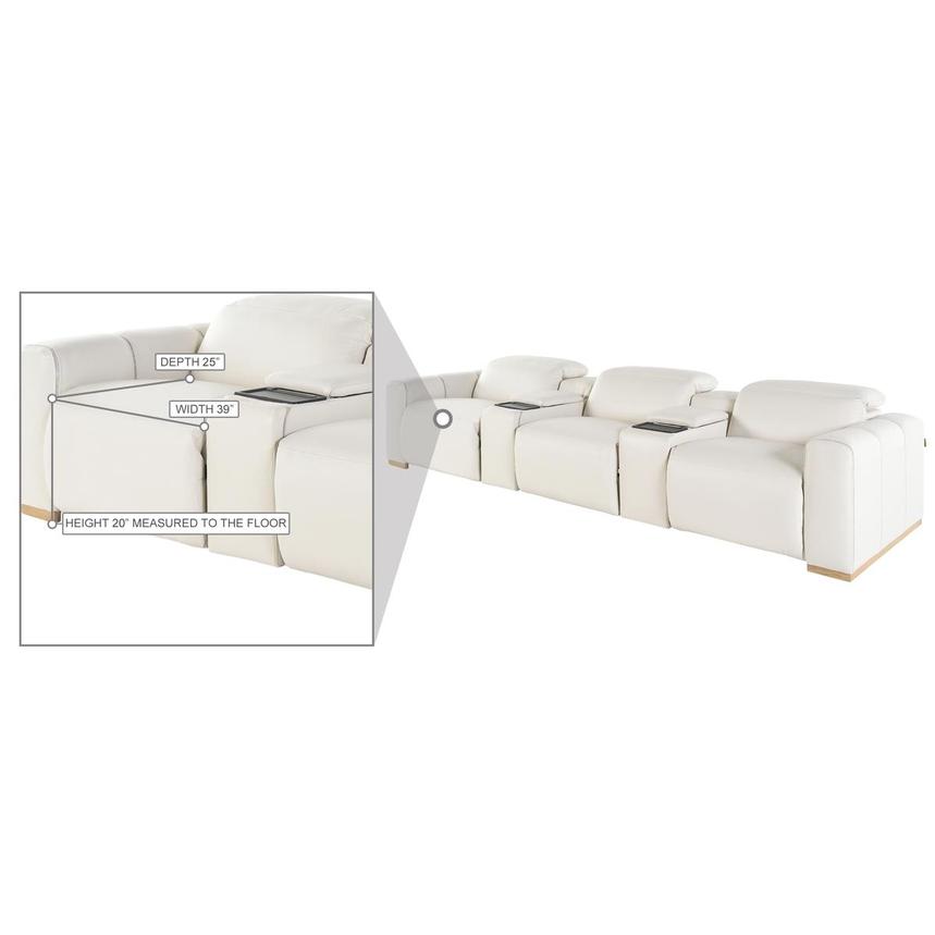 Galak Home Theater Leather Seating with 5PCS/3PWR  alternate image, 9 of 9 images.