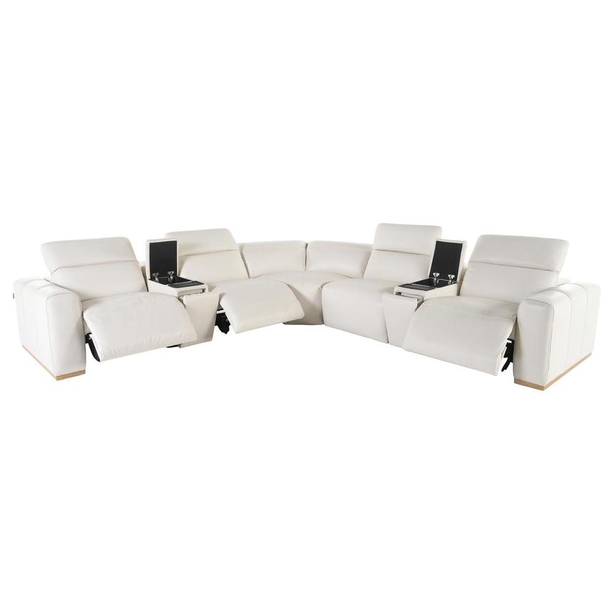 Galak Leather Power Reclining Sectional with 7PCS/3PWR  alternate image, 2 of 9 images.