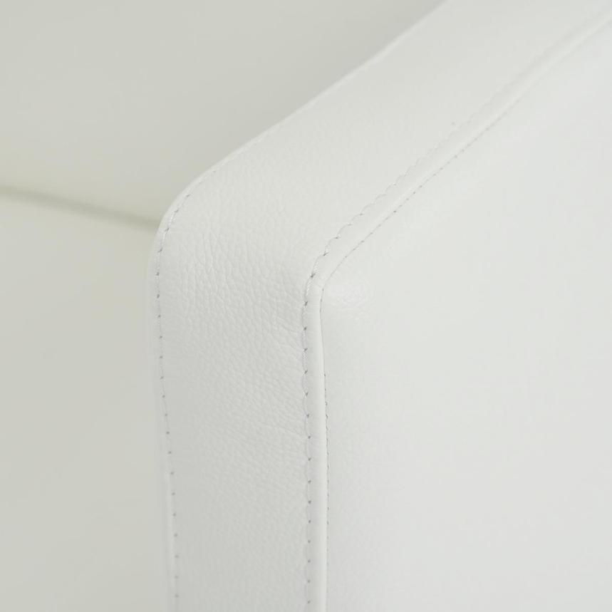 Cute White Leather Accent Chair w/2 Pillows alternate image, 5 of 8 images.