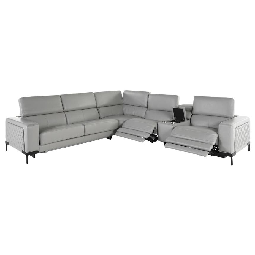 Forrest II 5PC/2PWR Leather Sectional Sofa w/Left Sleeper  alternate image, 4 of 8 images.