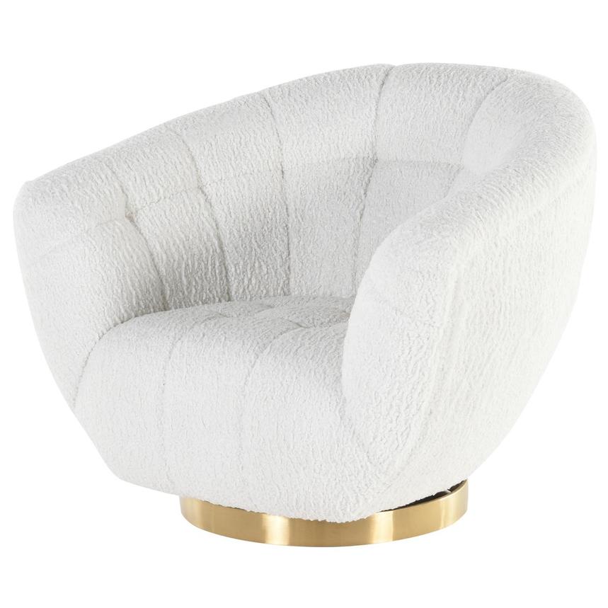 Kailani White Swivel Accent Chair  main image, 1 of 4 images.