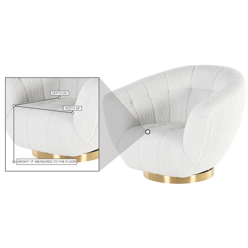 Kailani White Swivel Accent Chair  alternate image, 6 of 6 images.