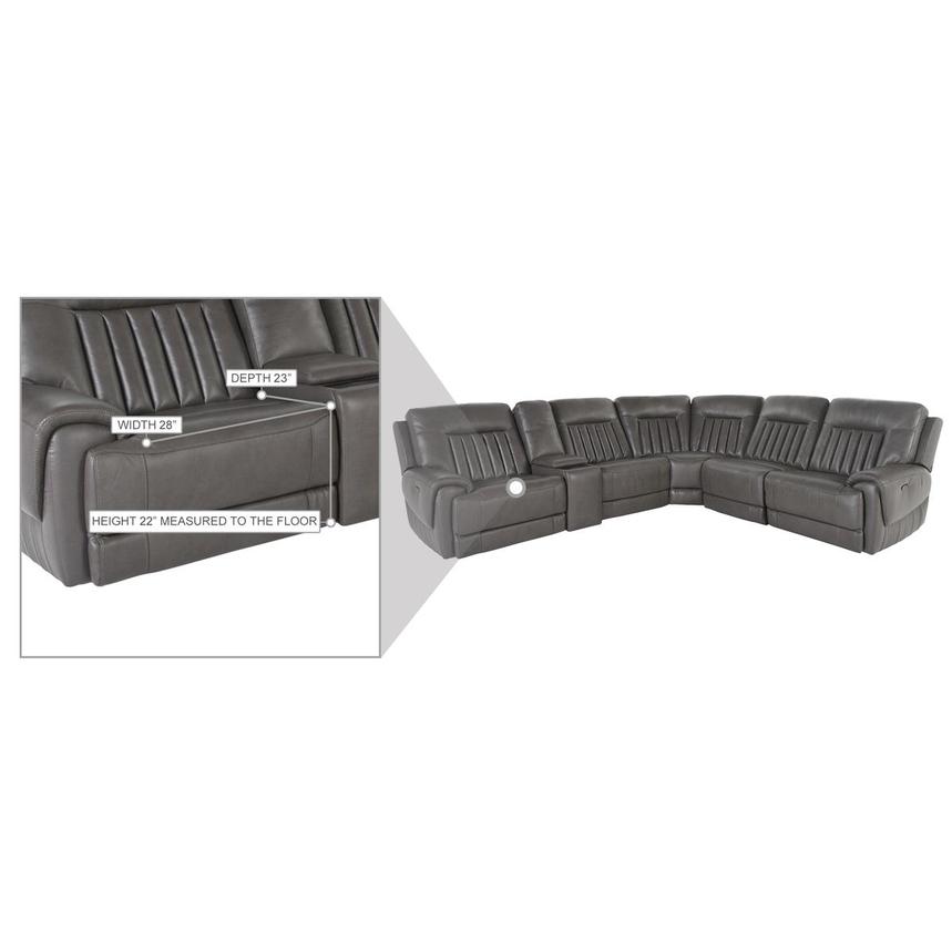 Devin Leather Corner Sofa with 6PCS/3PWR  alternate image, 7 of 7 images.