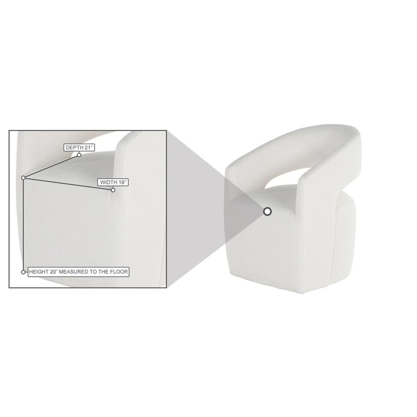 Lilly Ivory Arm Chair w/Casters alternate image, 7 of 7 images.