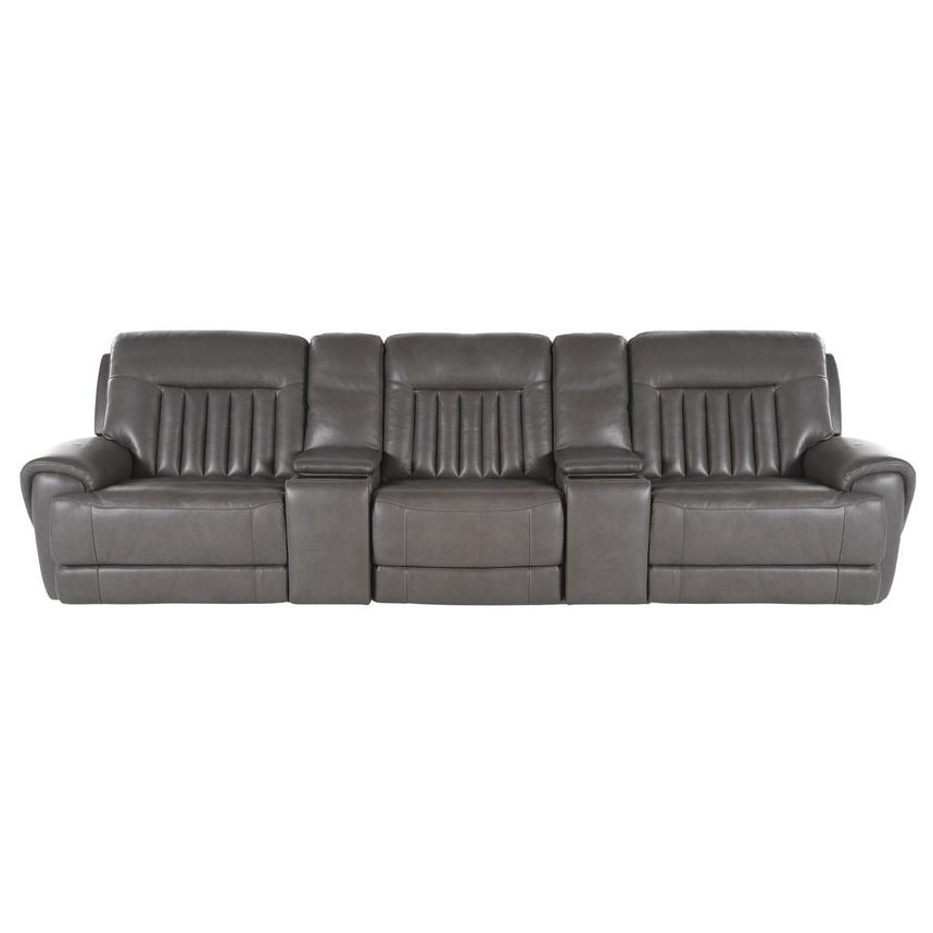 Devin Home Theater Leather Seating with 5PCS/2PWR  main image, 1 of 7 images.