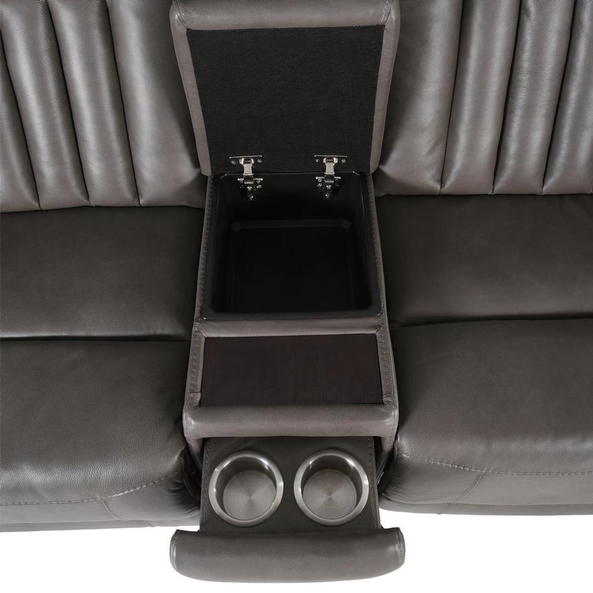 Devin Gray Home Theater Leather Seating with 5PCS/3PWR  alternate image, 5 of 7 images.