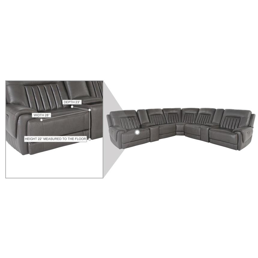 Devin Leather Corner Sofa with 7PCS/3PWR  alternate image, 7 of 7 images.