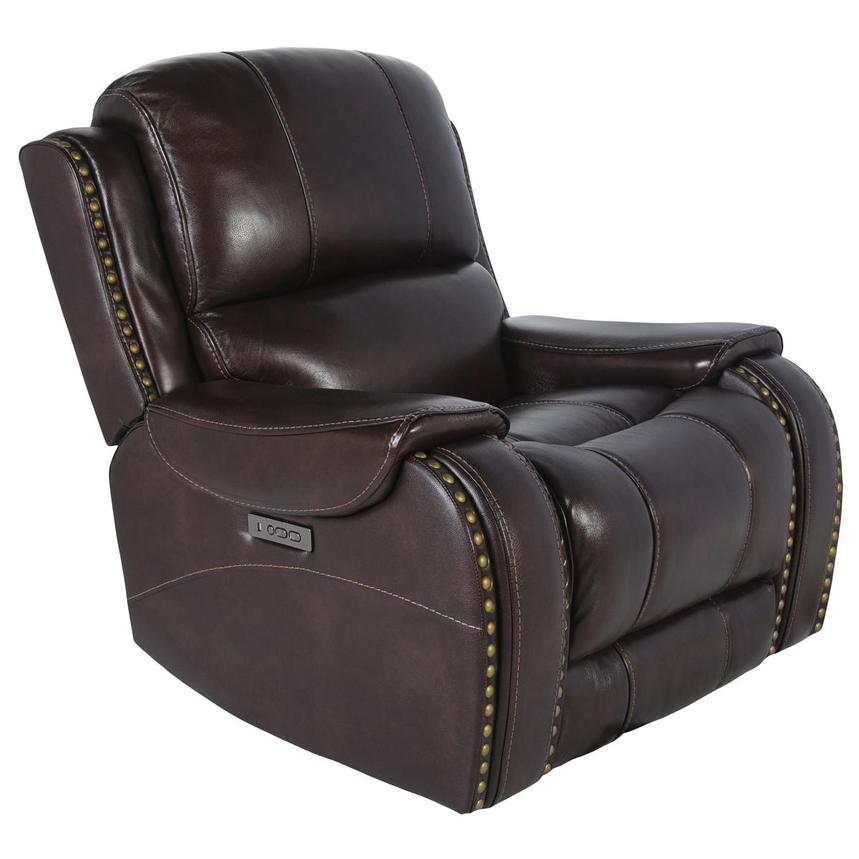 Durham Brown Leather Power Recliner  alternate image, 2 of 6 images.