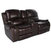 Durham Brown Leather Power Reclining Sofa w/Console  alternate image, 2 of 6 images.