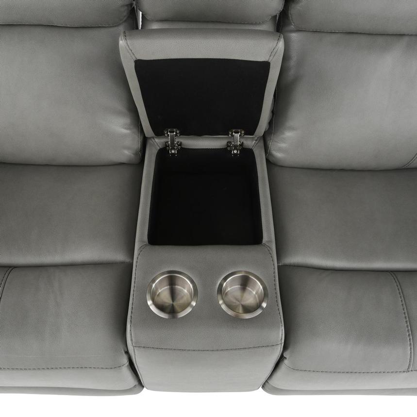 Ozzy Leather Power Reclining Sofa w/Console  alternate image, 4 of 6 images.