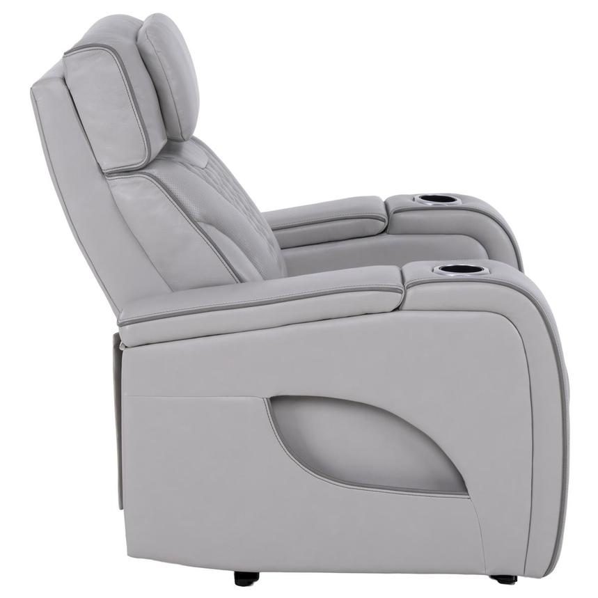 Pummel Gray Leather Power Recliner alternate image, 5 of 12 images.