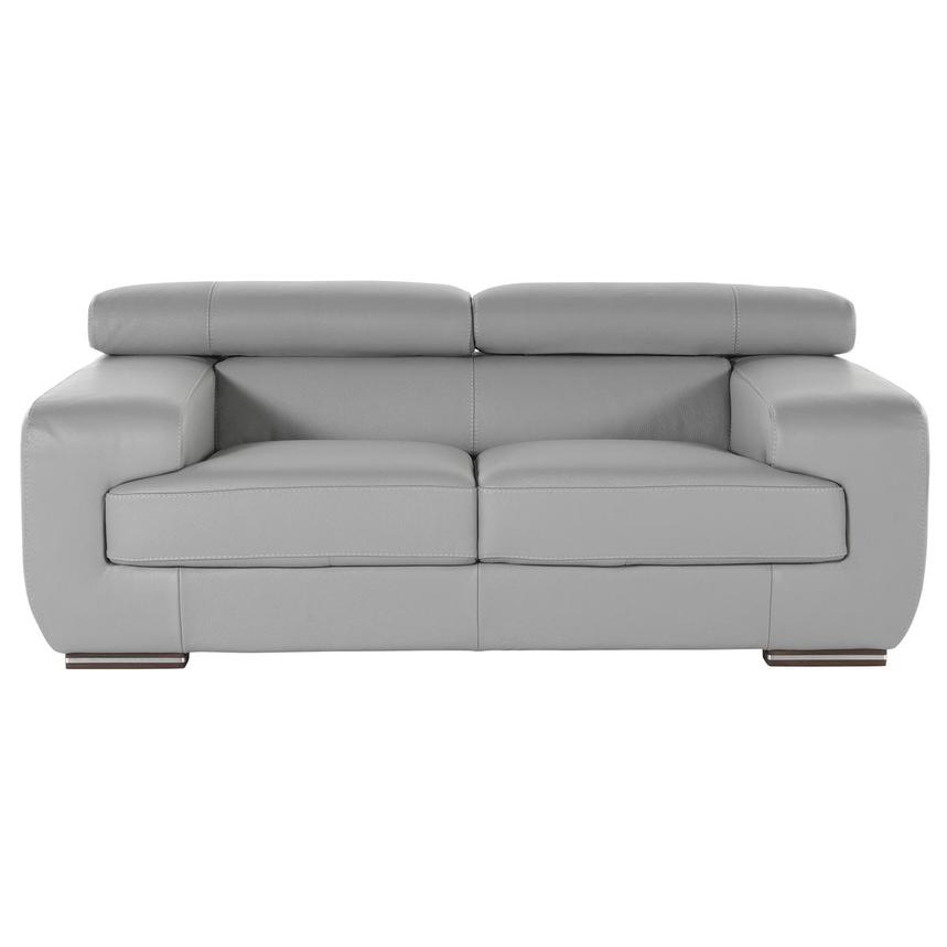 Grace Gray Leather Loveseat  main image, 1 of 4 images.