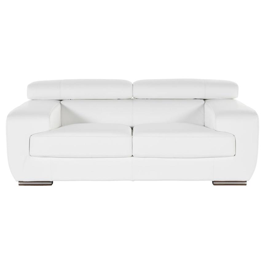 Grace White Leather Loveseat  main image, 1 of 4 images.