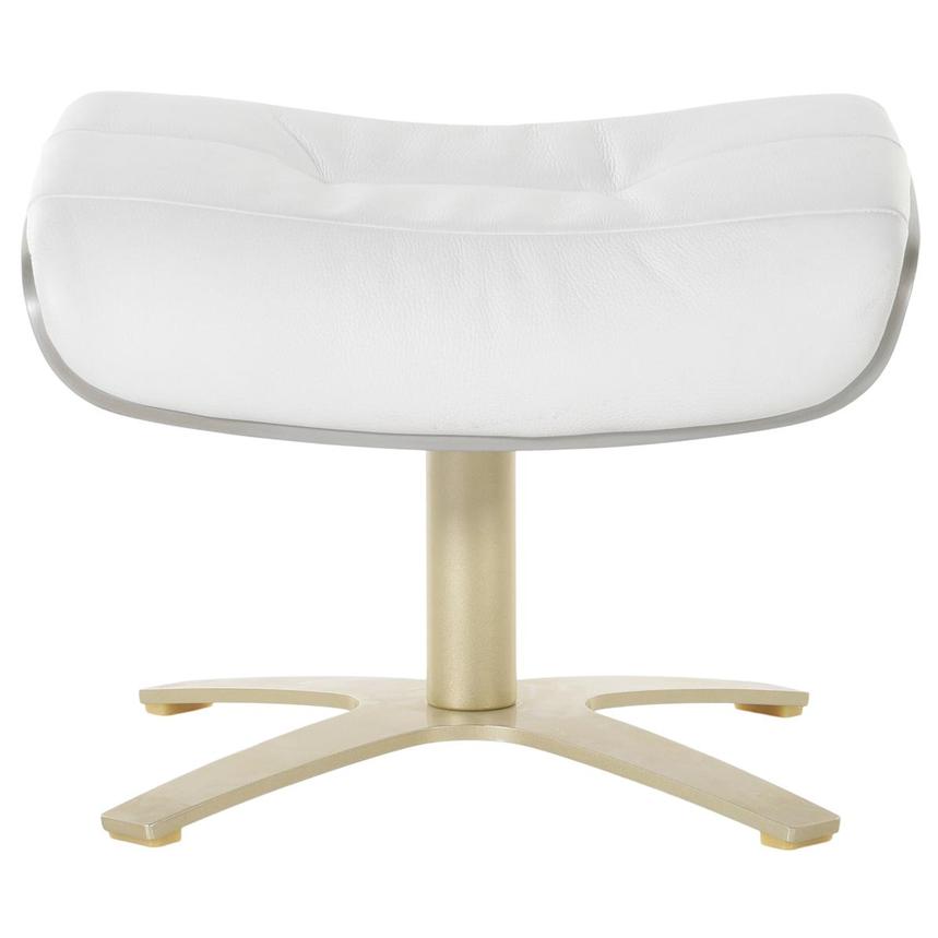 Enzo II White Leather Ottoman  alternate image, 2 of 3 images.