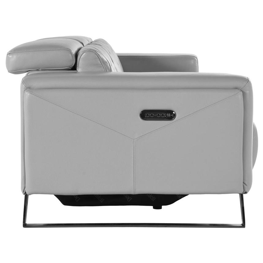 Anchi Silver Oversized Leather Sofa w/2PWR  alternate image, 4 of 8 images.