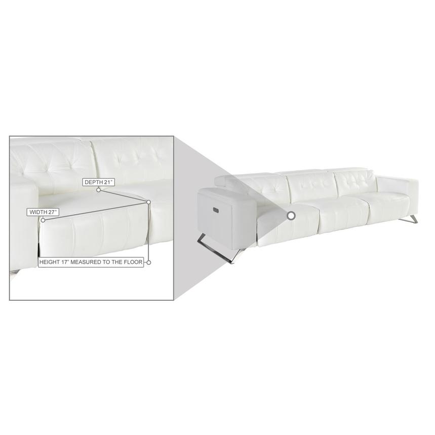Anchi White Oversized Leather Sofa w/2PWR  alternate image, 5 of 5 images.