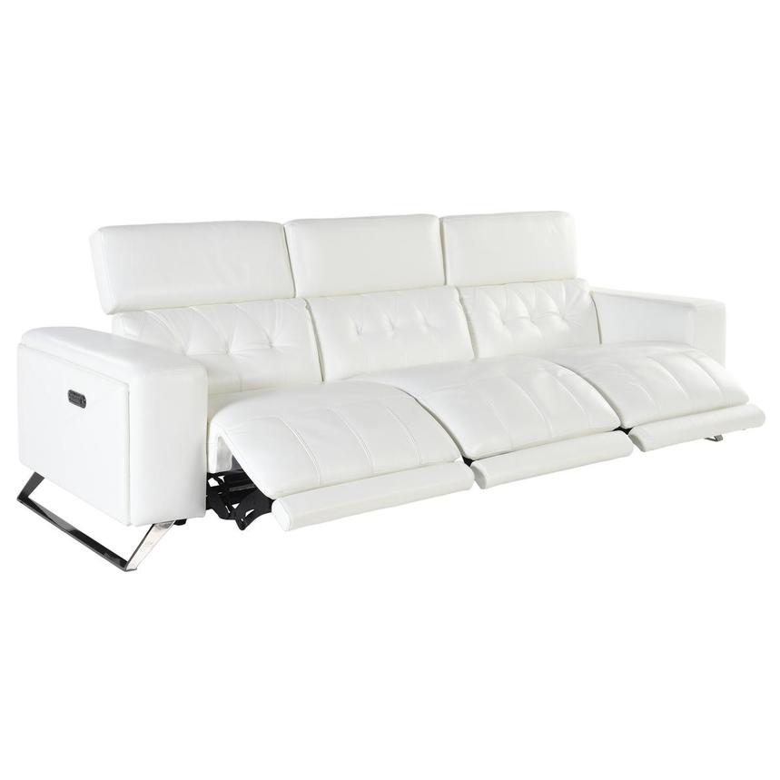 Anchi White Oversized Leather Sofa w/3PWR  alternate image, 3 of 5 images.