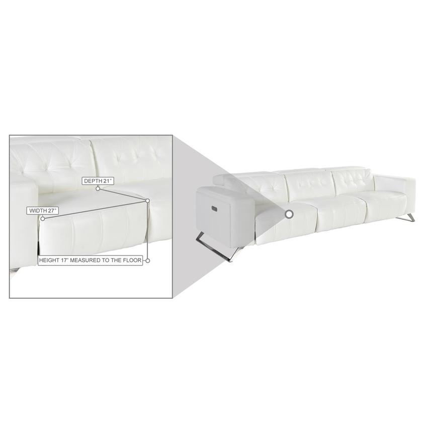 Anchi White Oversized Leather Sofa w/2PWR alternate image, 5 of 5 images.