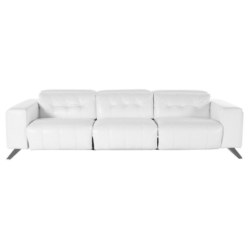 Anchi White Oversized Leather Sofa w/3PWR El Dorado Furniture