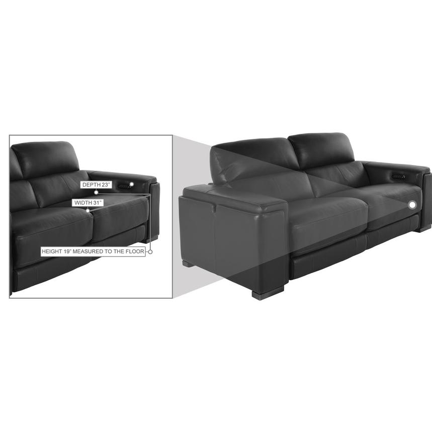 Charlette Dark Gray Leather Power Reclining Sofa  alternate image, 5 of 5 images.