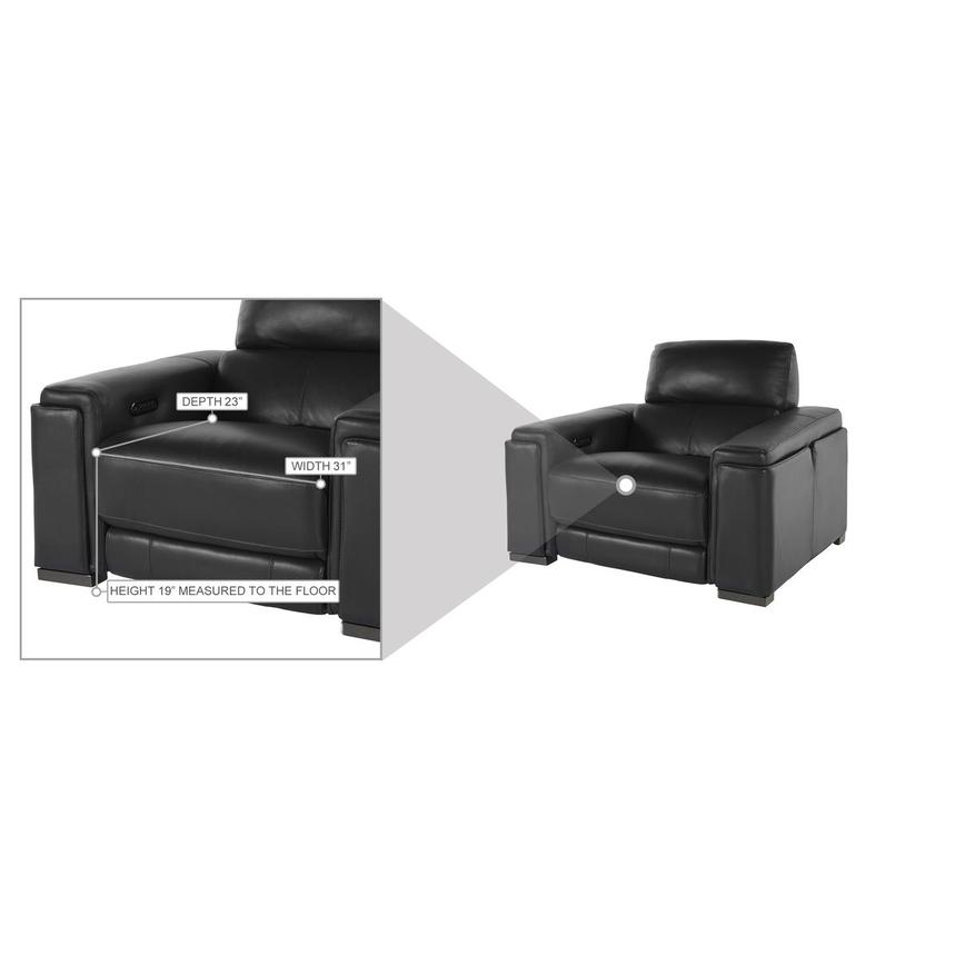 Charlette Dark Gray Leather Power Recliner El Dorado Furniture