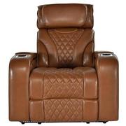 Pummel Tan Leather Power Recliner  alternate image, 3 of 9 images.