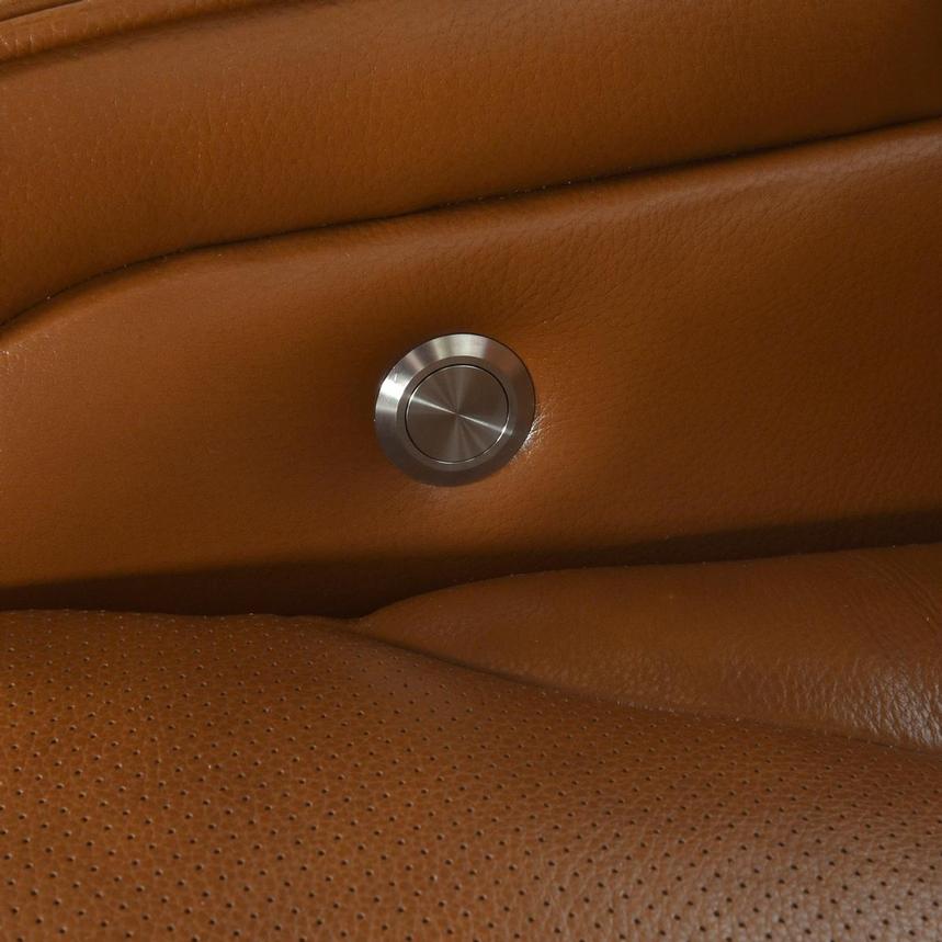 Pummel Tan Leather Power Reclining Loveseat  alternate image, 8 of 9 images.
