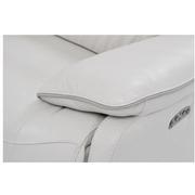Austin Light Gray Leather Power Reclining Sofa w/Console  alternate image, 4 of 5 images.