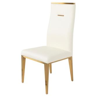 Hyde White/Gold Side Chair