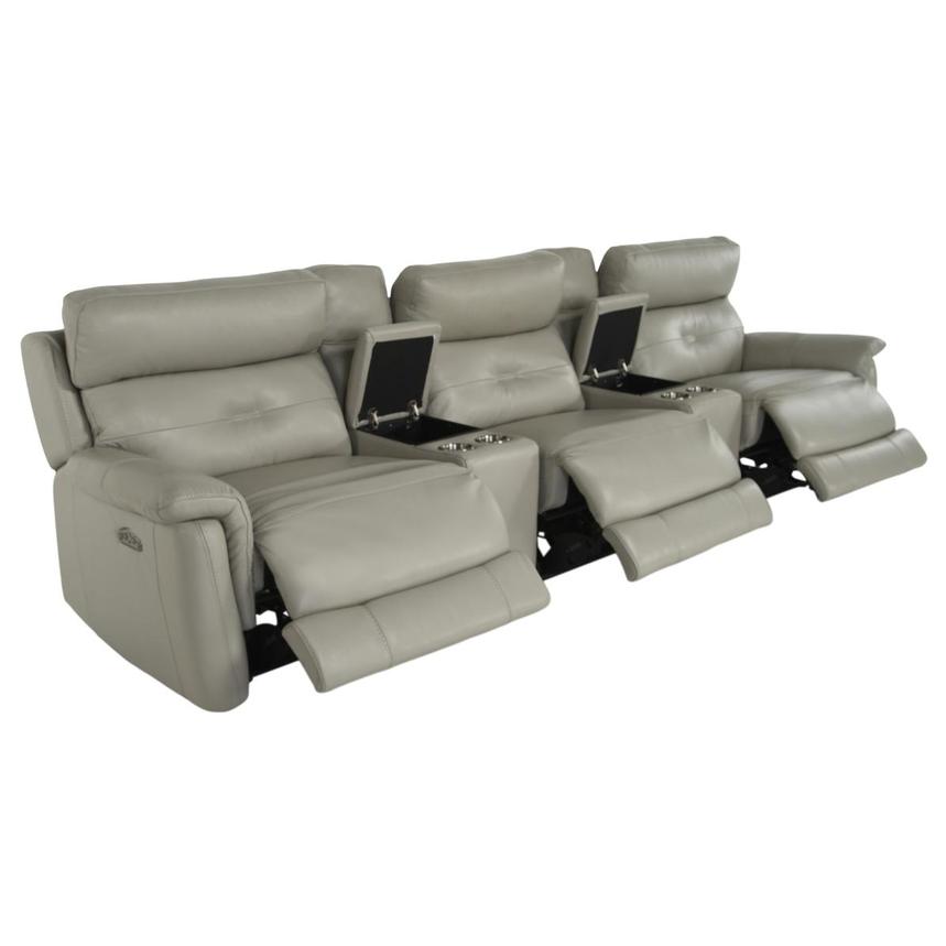 Naya Taupe Home Theater Leather Seating with 5PCS/3PWR  alternate image, 3 of 6 images.