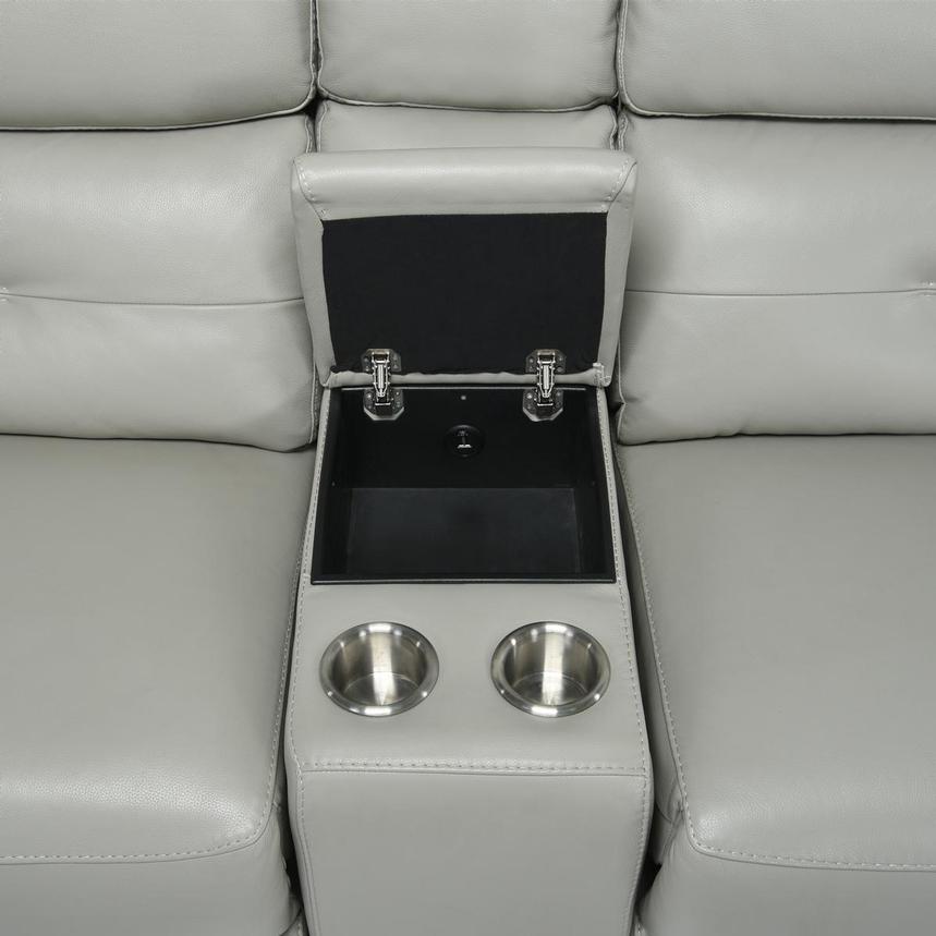 Naya Taupe Leather Power Reclining Sectional with 6PCS/3PWR alternate image, 3 of 5 images.
