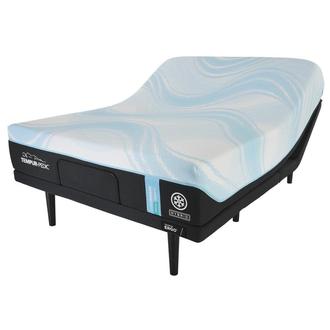 LuxeBreeze Hybrid-Medium King Mattress w/Ergo庐 3.0 Powered Base by Tempur-Pedic