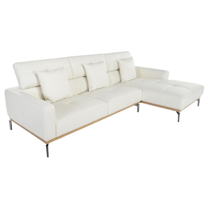 Nate White Leather Corner Sofa w/Right Chaise alternate image, 5 of 7 images.