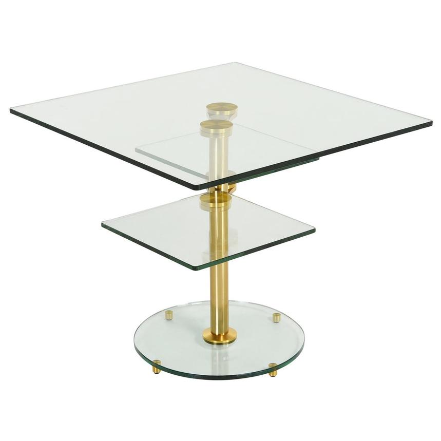 Square Clear Gold Side Table  alternate image, 2 of 2 images.