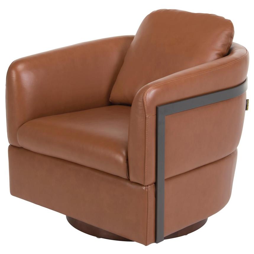 Calluna II Brown Leather Accent Chair  main image, 1 of 8 images.