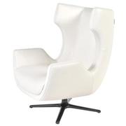 Domenico White Leather Accent Chair  main image, 1 of 7 images.