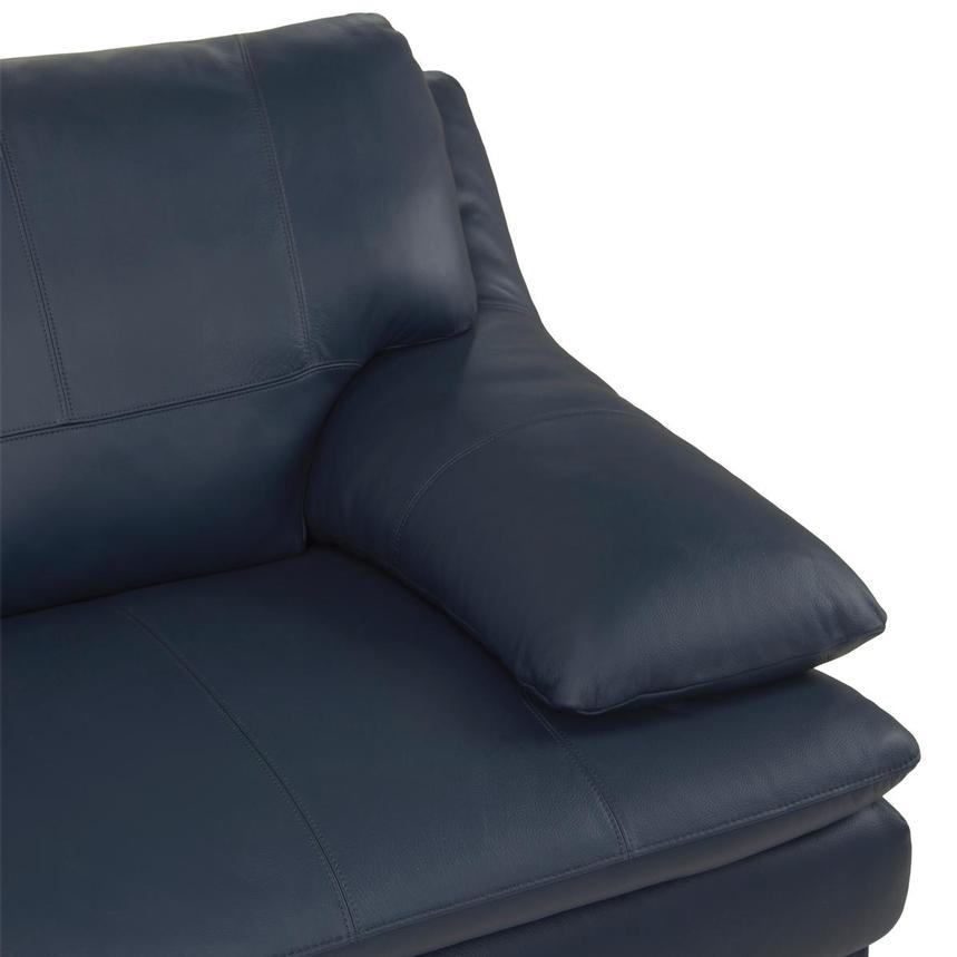 Rio Blue Leather Corner Sofa w/Left Chaise  alternate image, 5 of 9 images.