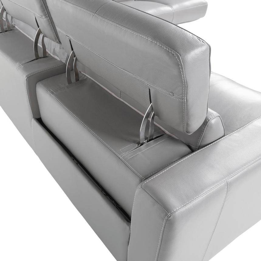 Johana Taupe Leather Power Reclining Sofa w/Right Chaise El Dorado