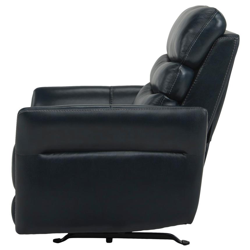 Serenity Blue Leather Power Recliner  alternate image, 5 of 12 images.